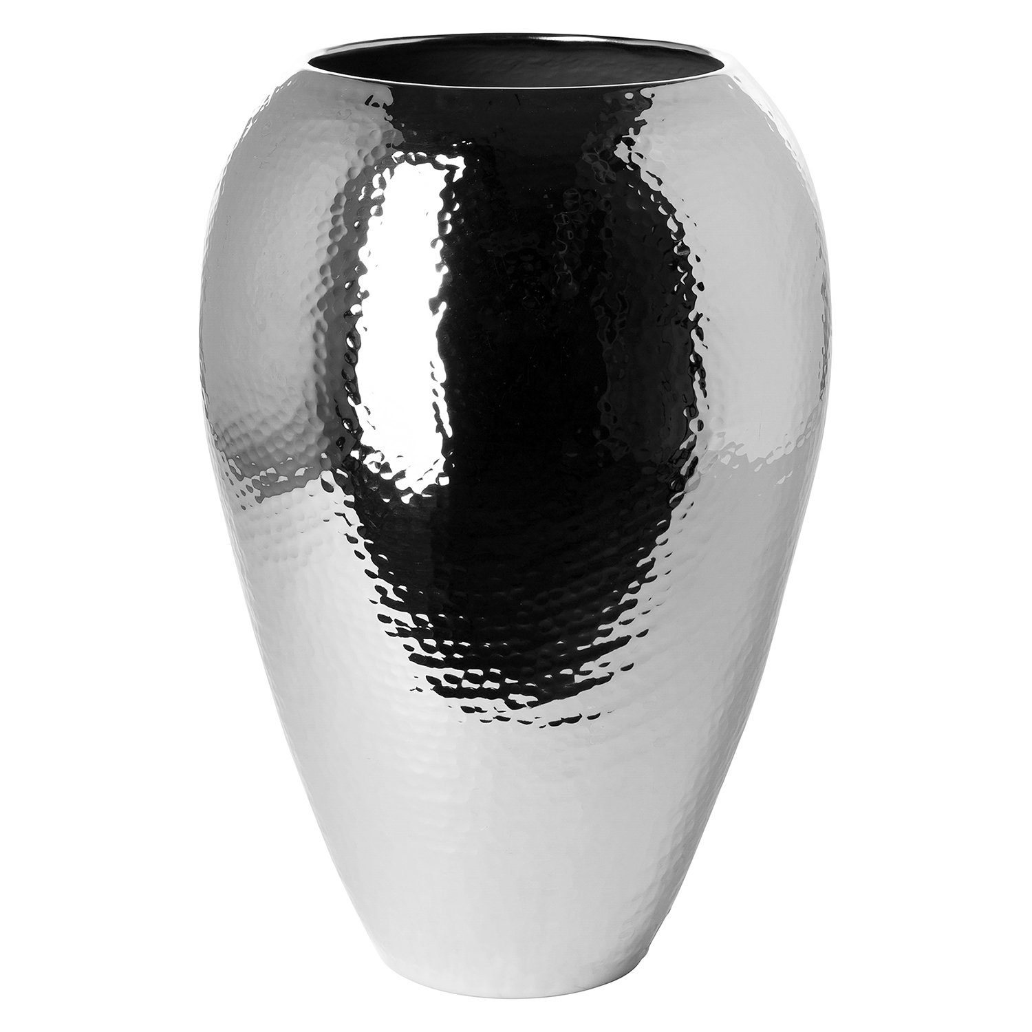 Fink Dekovase MALANA Vase - H.32cm x D.21cm - Eisen/vernickelt - silberfarben (1 St., Amphore - Grfäß), Elegante Dekovase: Blumenvase & …