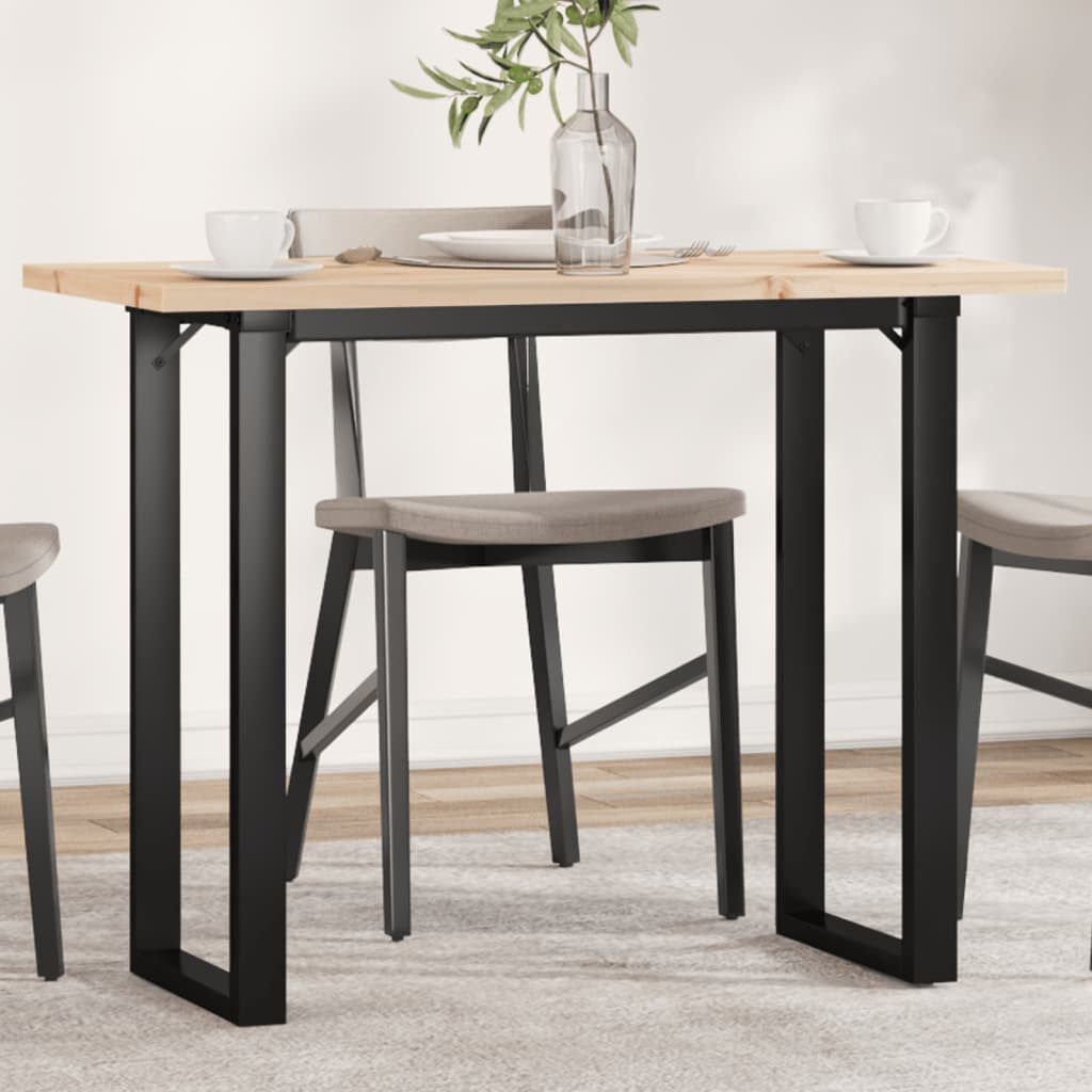 vidaXL Esstisch Esstisch O-Gestell 100x50x75,5 cm Massivholz Kiefer & Stahl (1-St)