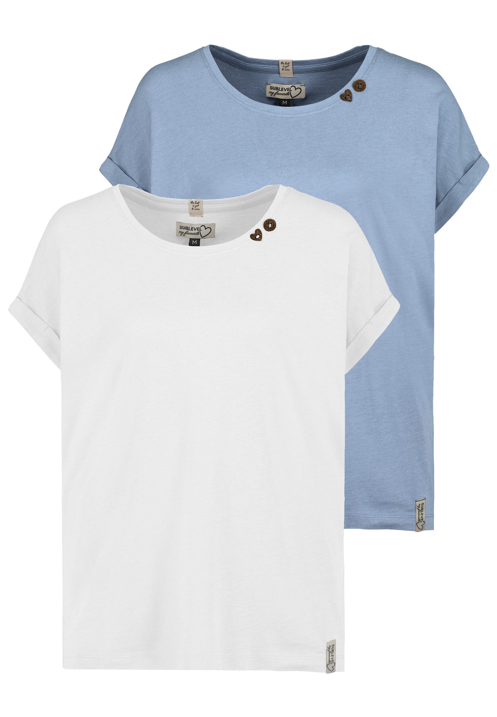 SUBLEVEL T-Shirt Gestreiftes mit Rundhalsausschnitt aus günstig online kaufen