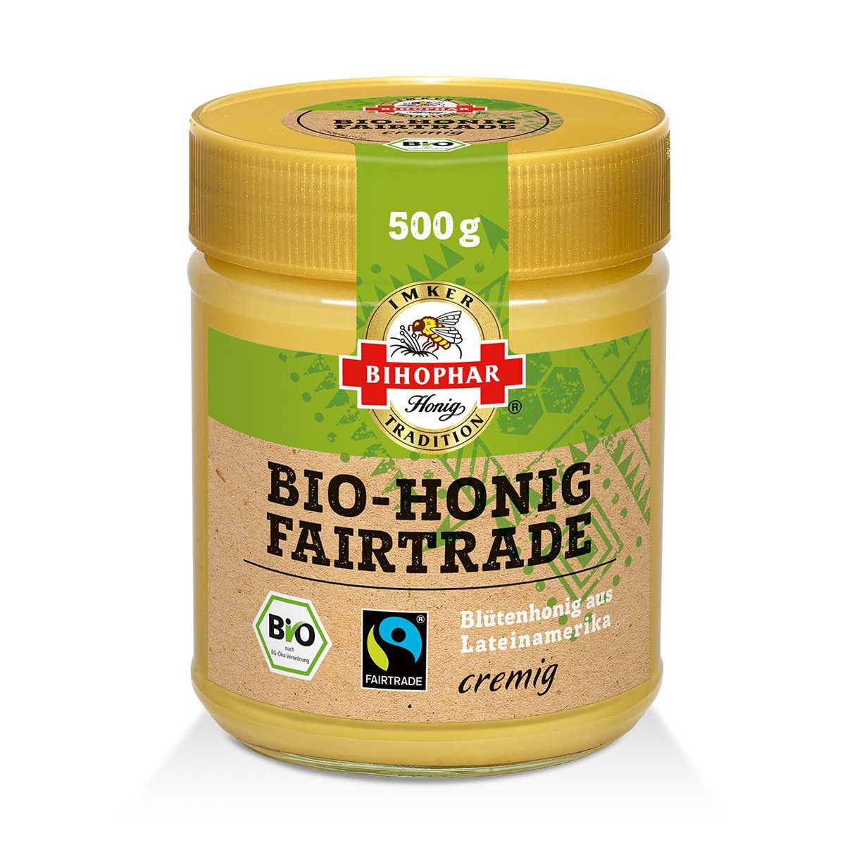 BIHOPHAR Honig, Bihophar BIO Fairtrade Honig cremig im Glas mit Fairtrade Siegel 500g