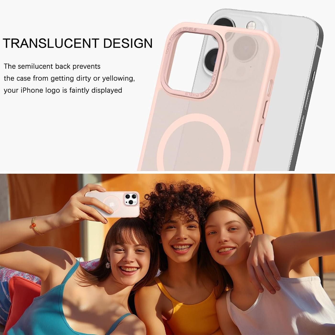 CoolGadget Handyhülle Magnet Hülle für iPhone 14 Pro Max Schutzhülle mit Metall Kamerarahmen 6,7 Zoll, magnetisches Schutzcase Matt Stoßfest kompatibel mit Mags – Bild 5 von 5