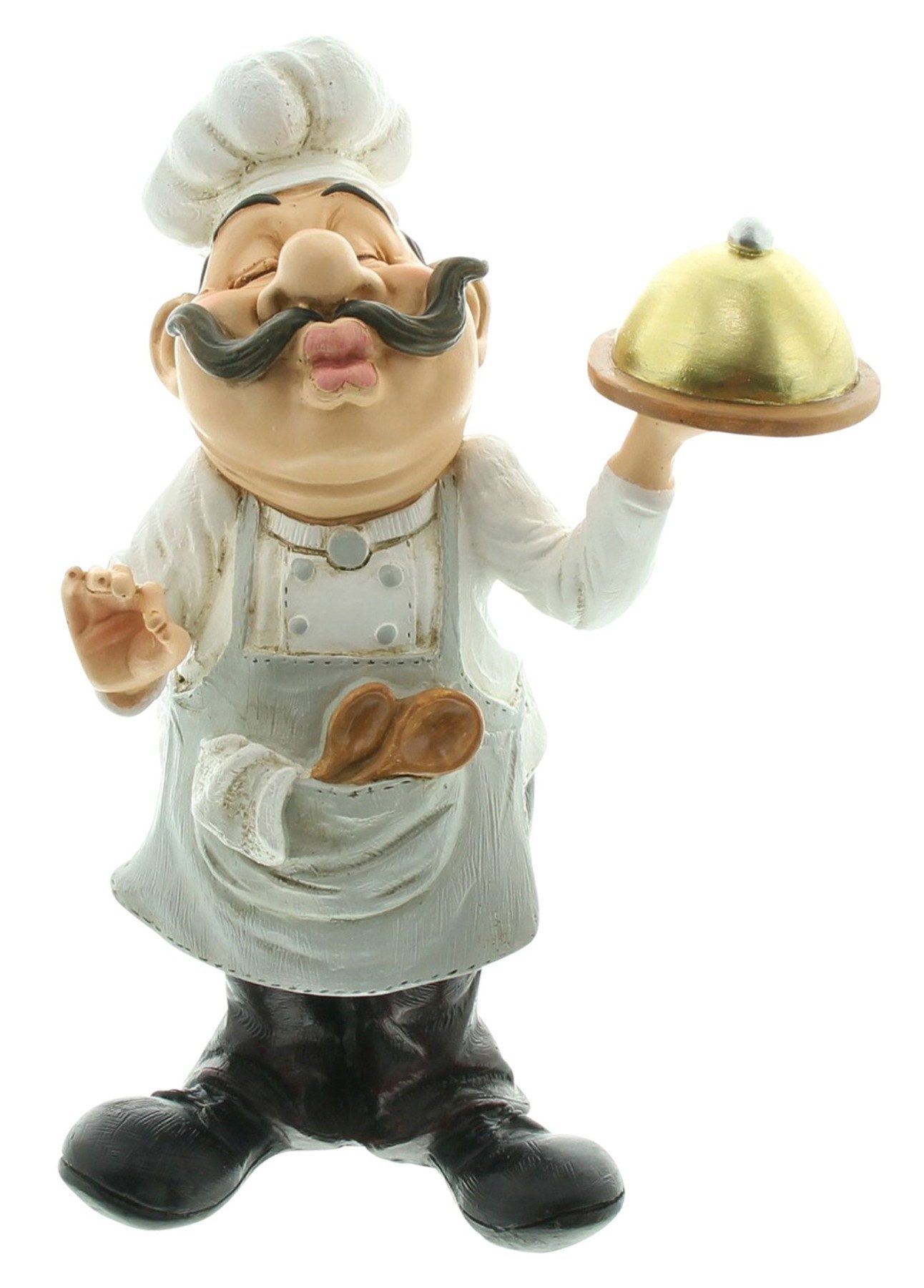 Dekoleidenschaft Dekofigur "Chefkoch Francois" aus Polyresin, 23 cm hoch, witzige Statue, Figur für Küche & Esszimmer
