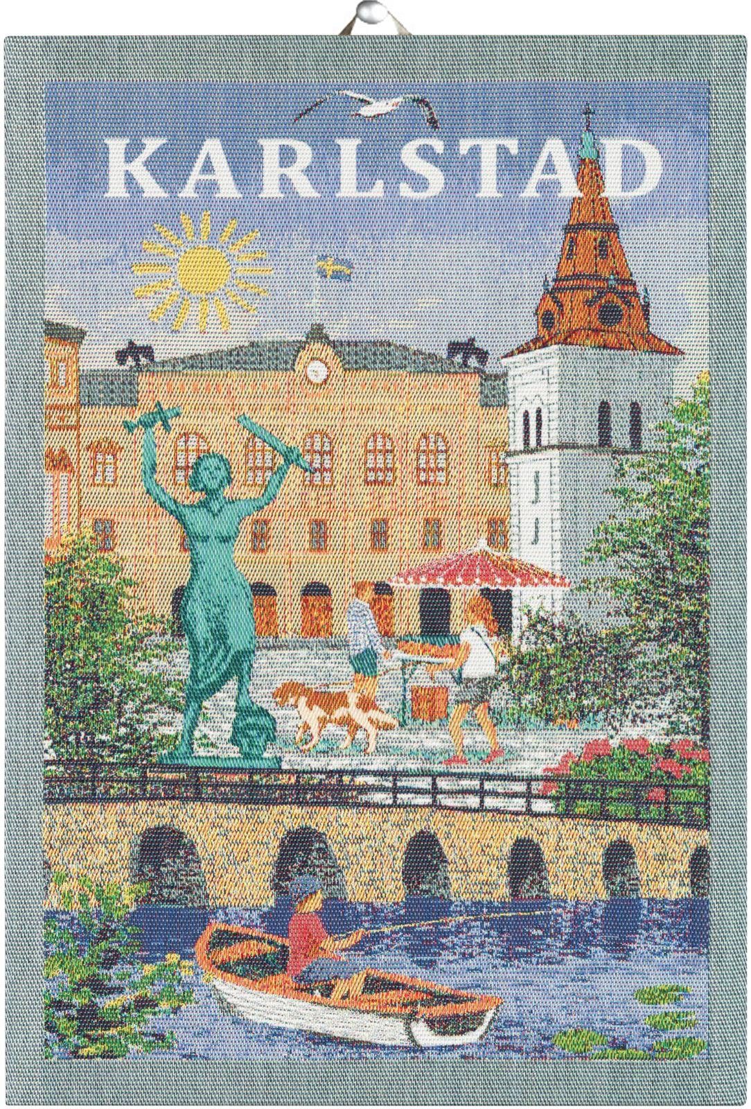 Ekelund Geschirrtuch Küchenhandtuch Karlstad 35x50 cm, (1-tlg., 1 x Geschirrtuch), Pixel gewebt (6-farbig)
