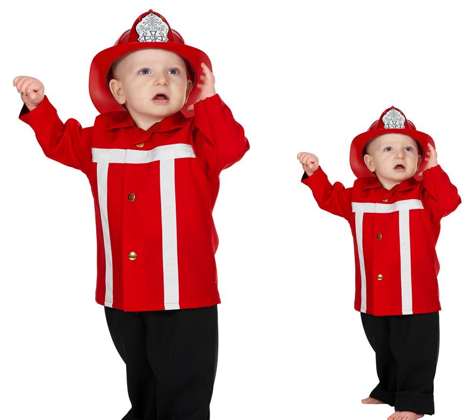 Wilbers Kostüm Wilbers Feuerwehrmann Kostüm rot 86 - 98 cm - Babykostüm