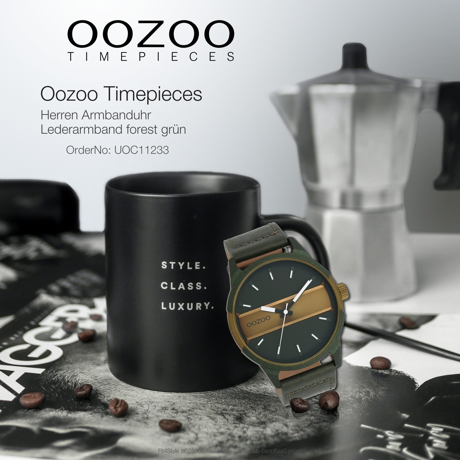 OOZOO Quarzuhr Oozoo Herren Armbanduhr Timepieces Analog, (Analoguhr), Herrenuhr rund, extra groß (ca. 48mm) Lederarmband, Fashion-Style