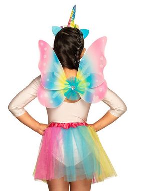 Boland Kostüm Einhornfee Accessoire-Set für Kinder, Pastellfarbenes Kostümset für geflügelte Einhörner