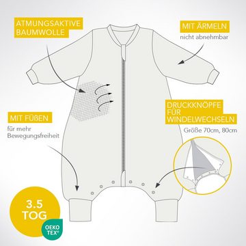 Schlummersack Kinderschlafsack, Schlafsack mit Füßen, 3.5 Tog OEKO-TEX zertifiziert