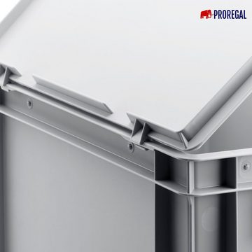 PROREGAL® Stapelbox SuperSparSet 5x Scharnierdeckel für Eurobehälter, HxBxT 2,7x20x30cm (5 St)