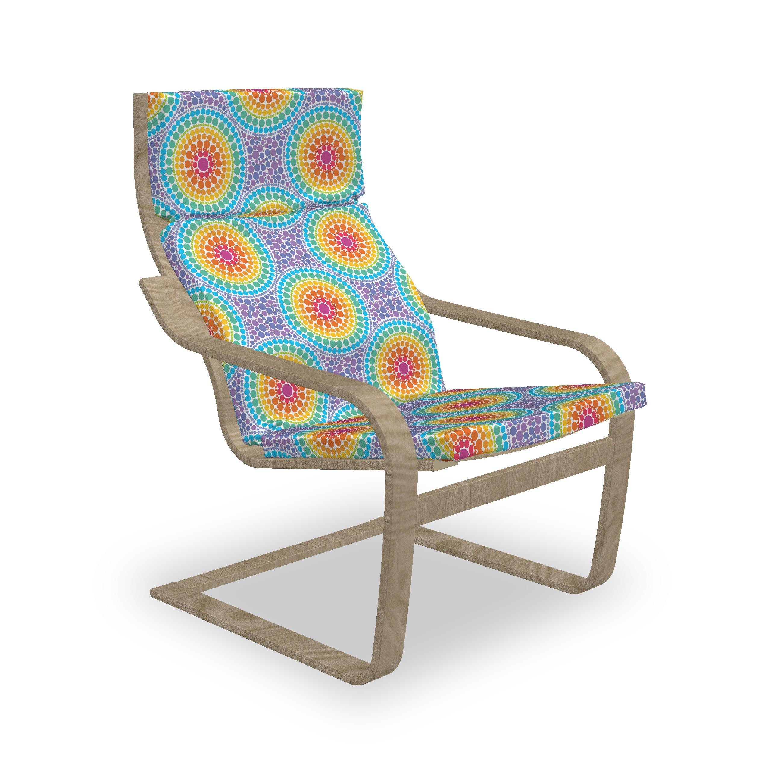 Abakuhaus Stuhlkissen Sitzkissen mit Stuhlkissen mit Hakenschlaufe und Reißverschluss, Geometrisch Regenbogen-Farben-Kreise