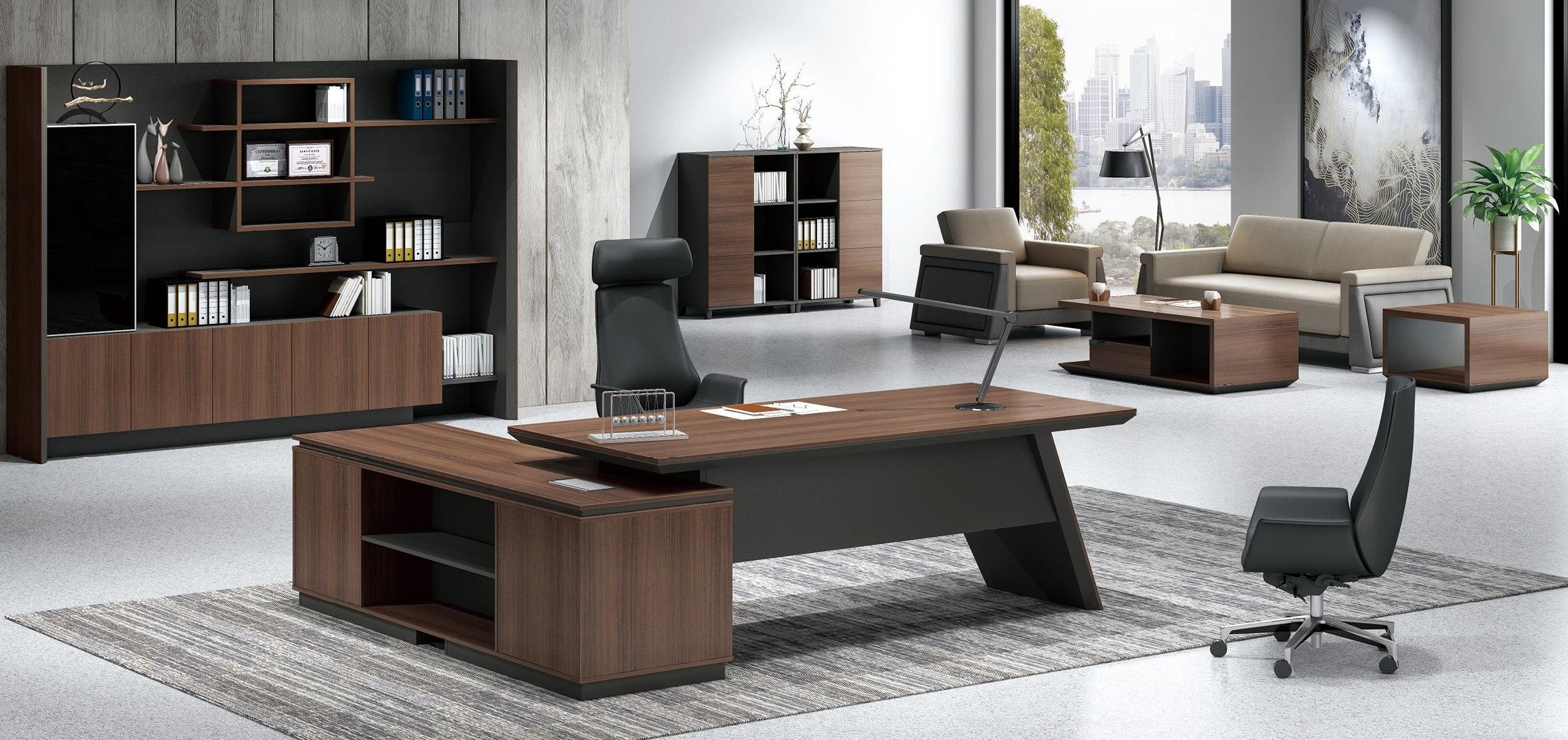 JVmoebel Eckschreibtisch Büro Einrichtung Tisch mit Schubladen Arbeitszimmer Home Office, Made in Europa