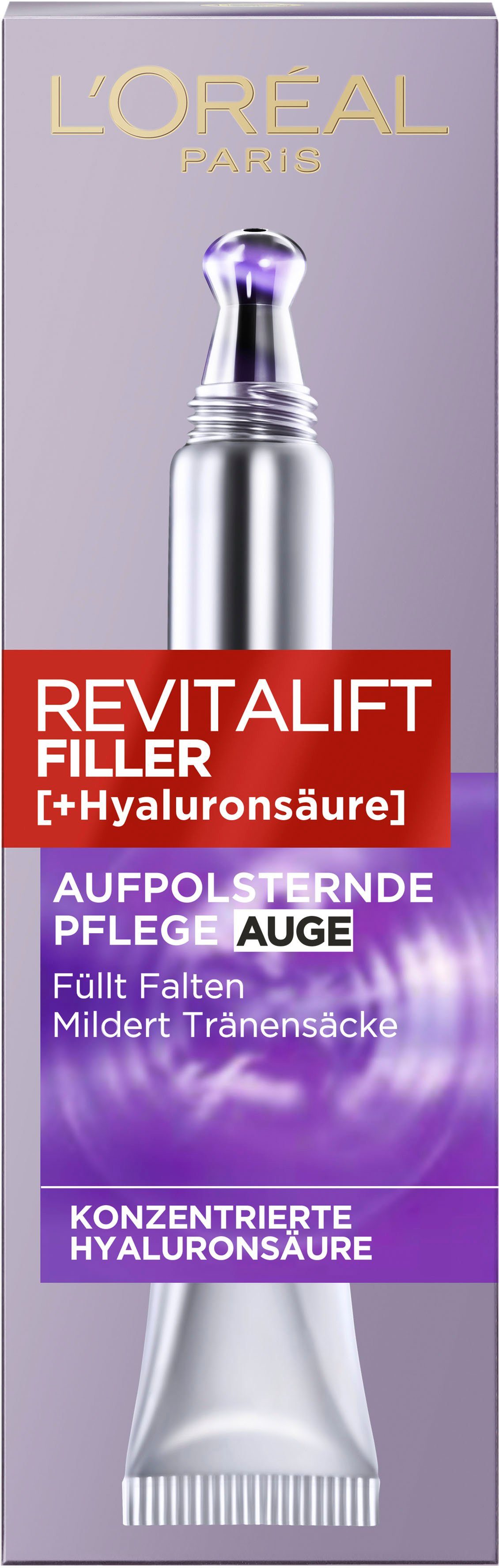 L'ORÉAL PARIS Augencreme REVITALIFT FILLER AUGENPFLEGE, mit Hyaloronsäure