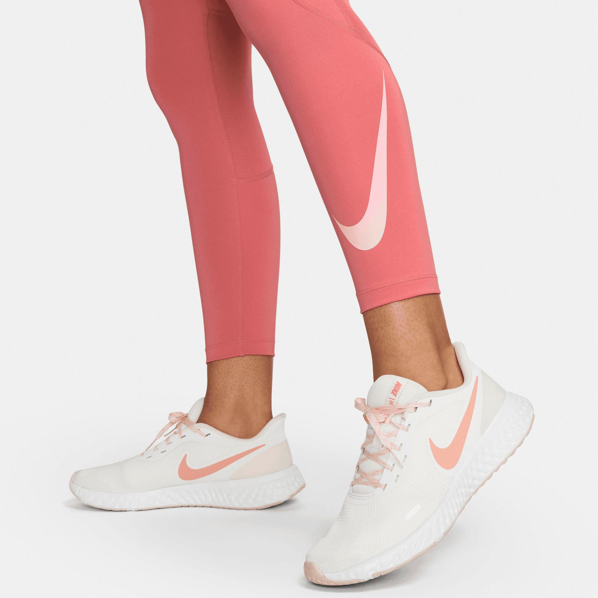 Leggings Dri-FIT Mid-Rise rot Women's Fast Nike Lauftights /