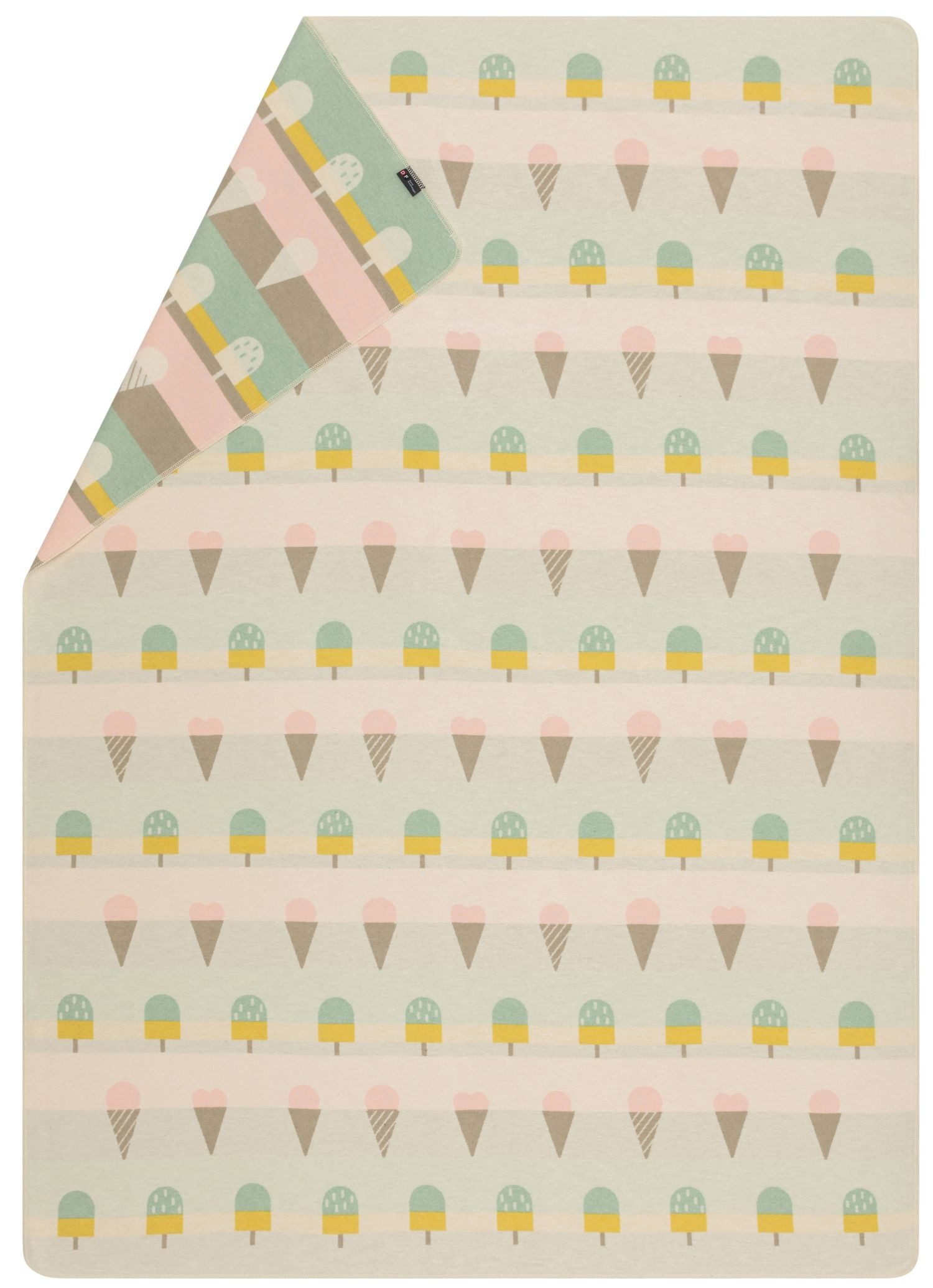 Kinderdecke Juwel 'Gelato Dreams' 140 x 200 cm Rohweiß, DAVID FUSSENEGGER