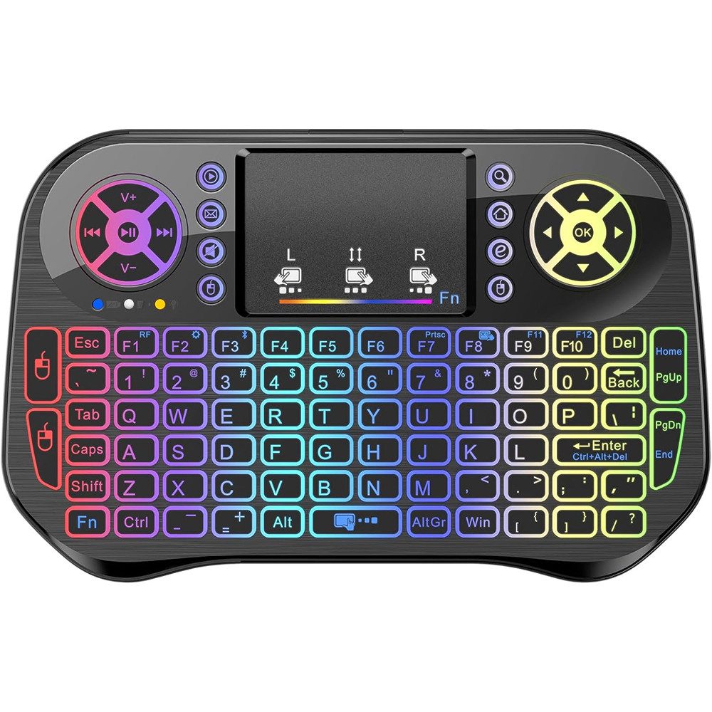 TUWENA Mini-Funk-Tastatur mit Touchpad, Bluetooth und 2,4-GHz-USB-Verbindung Tastatur