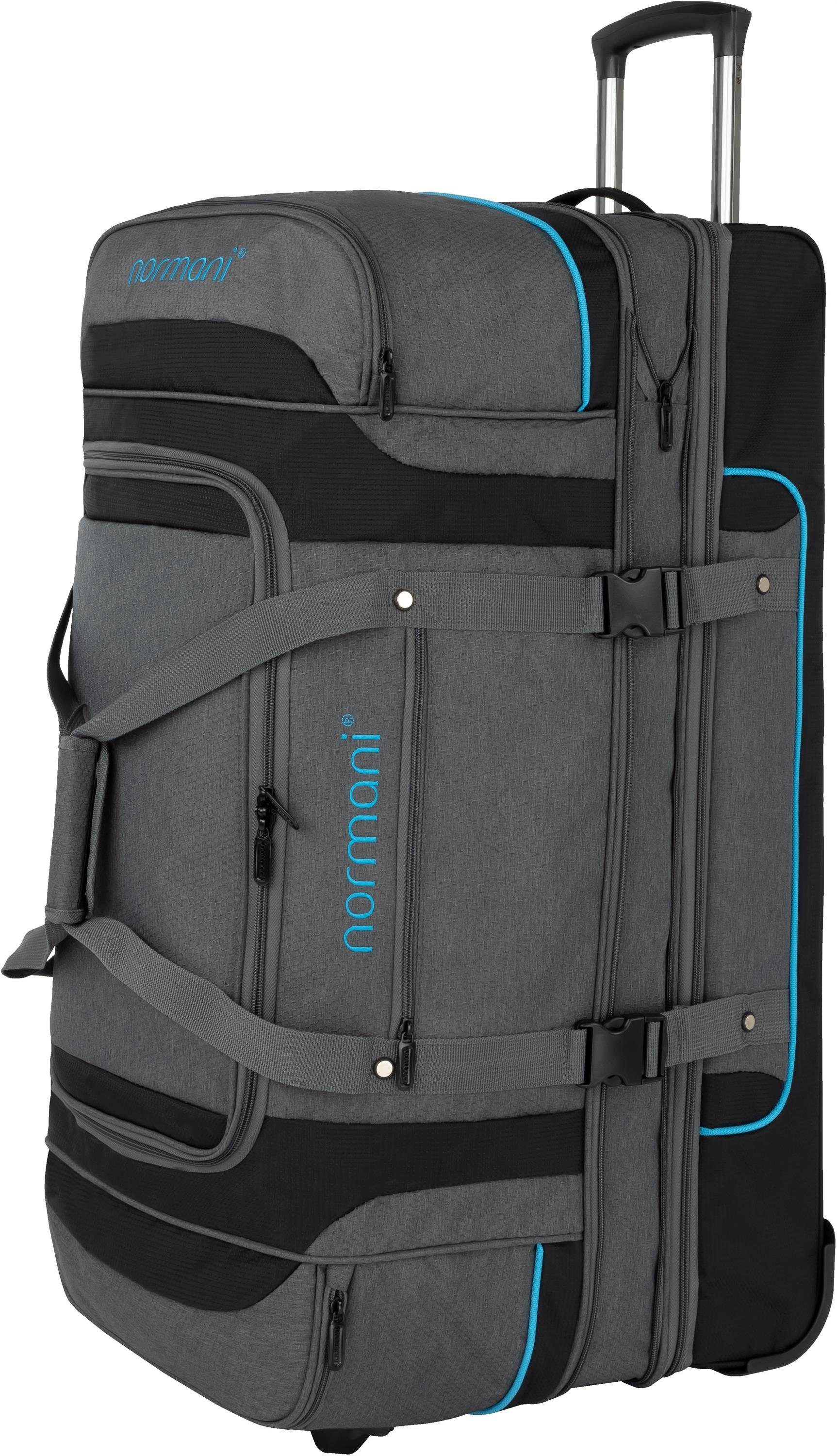 normani Reisetasche Reisetrolley 120-150 L Gigaro, Reisetasche erweiterbar von 120 auf 150 Liter Grau/Blau