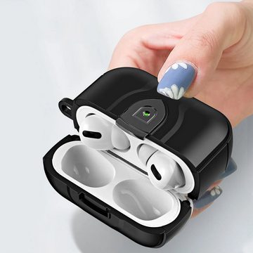 Wörleonline Kopfhörer-Schutzhülle für Apple AirPods Pro (2. Generation) Hülle, Schutzhülle mit Karabiner und Verschluss