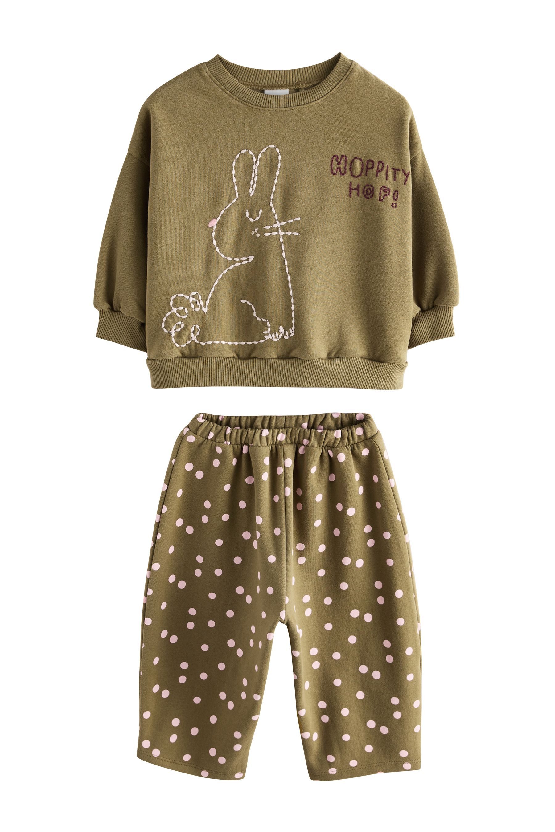 Next Sweatanzug Sweatshirt und Leggings mit Barrel-Bein im Set (2-tlg)