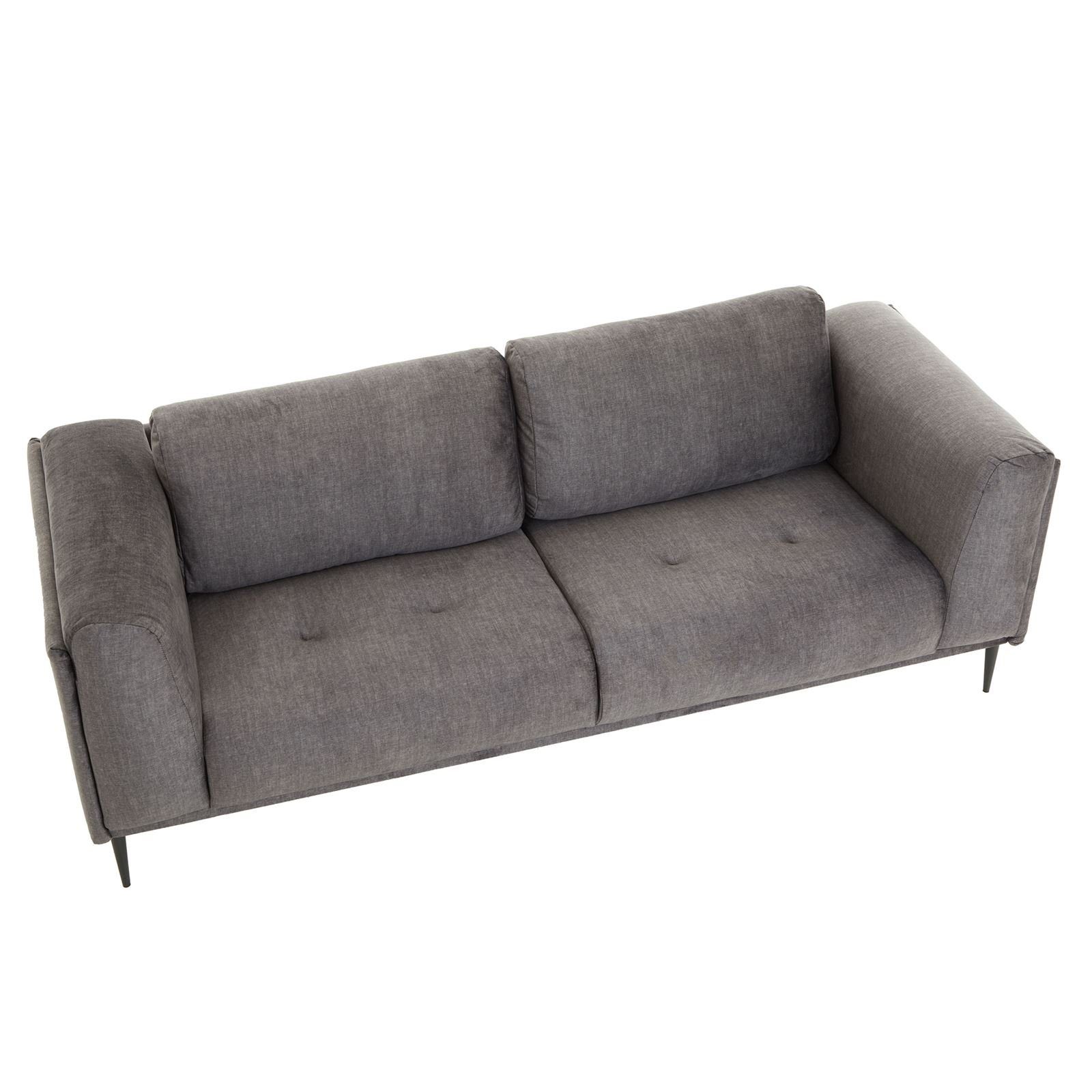 CARO-Möbel 3-Sitzer MAGNA, Sofa Dreisitzer großen Couch dunkelgrau Samt bezug 2 aus Kissen mit