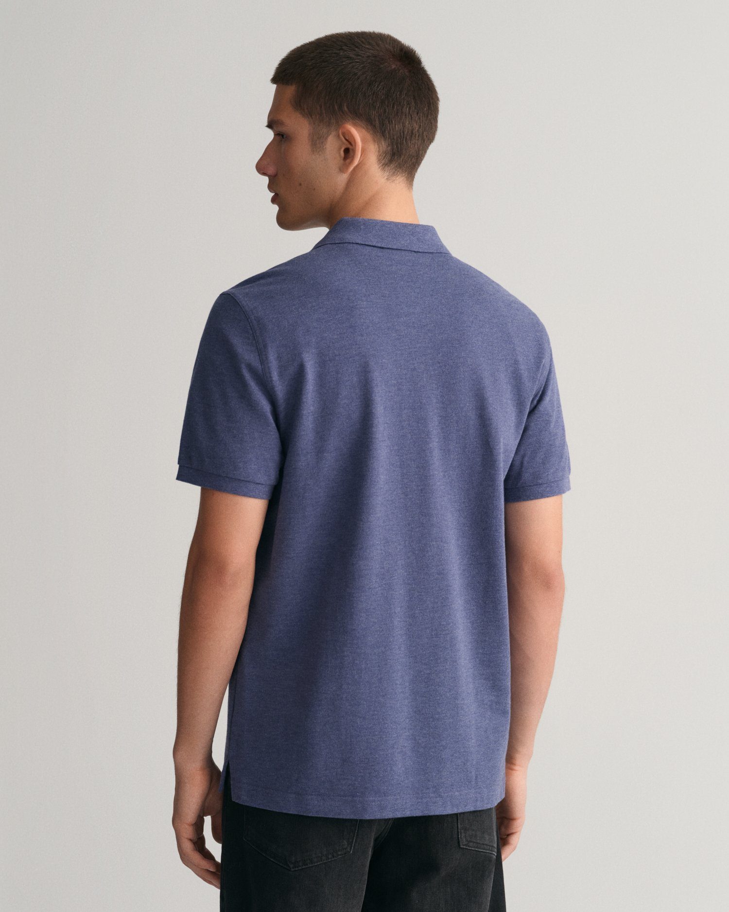 POLO blue dark SS Poloshirt Logostickerei REG SHIELD auf mit Brust PIQUE jeans der Gant