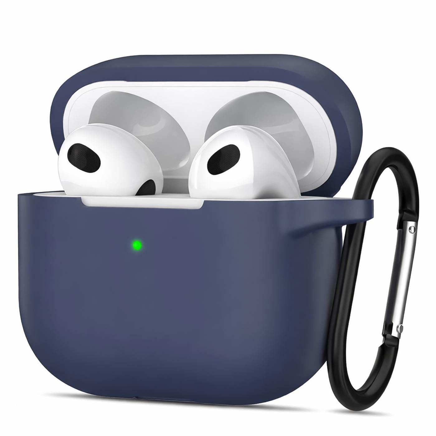CoolGadget Kopfhörer-Schutzhülle Basic Silikon Hülle für AirPods 4 Schutzhülle mit Karabiner, Soft Touch Case, stoßfest, rutschfest, 360° Schutz, kabellos ladbar