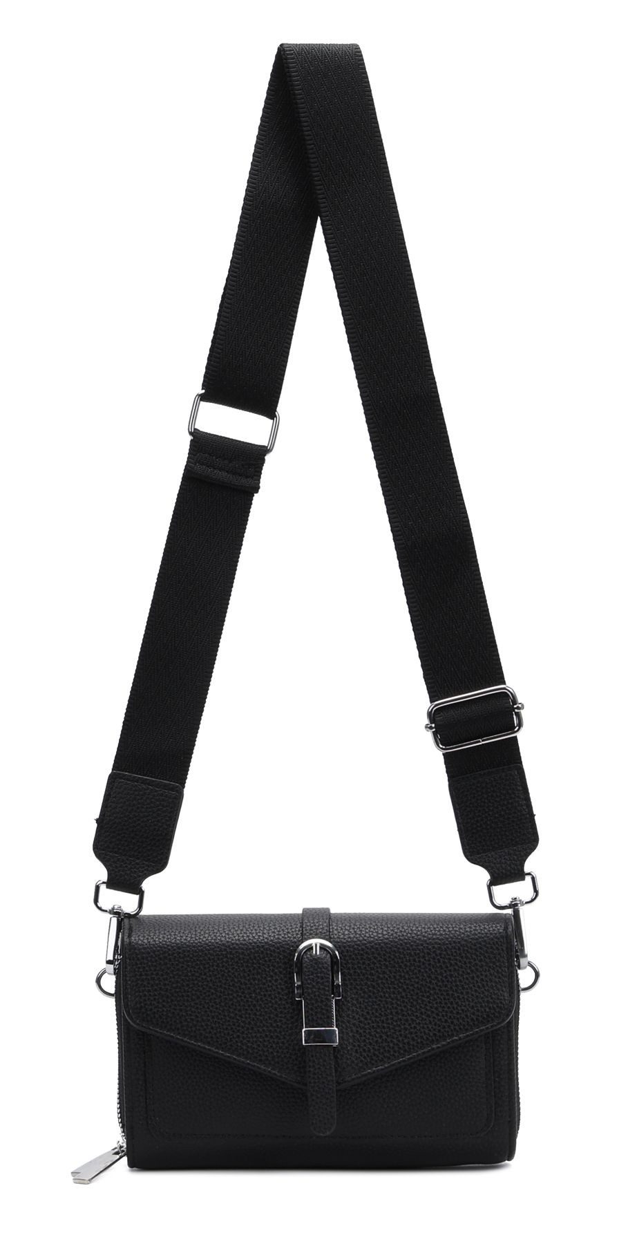 ITALYSHOP24 Schultertasche Damen Umhängetasche CrossBody Clutch Brusttasche Geldbörse Handytasche (einer Tasche mit einem breitem Muster Stoffgurt/Umhängeband), Bodybag Geldtasche Muster Taschengurt, leicht Gewicht