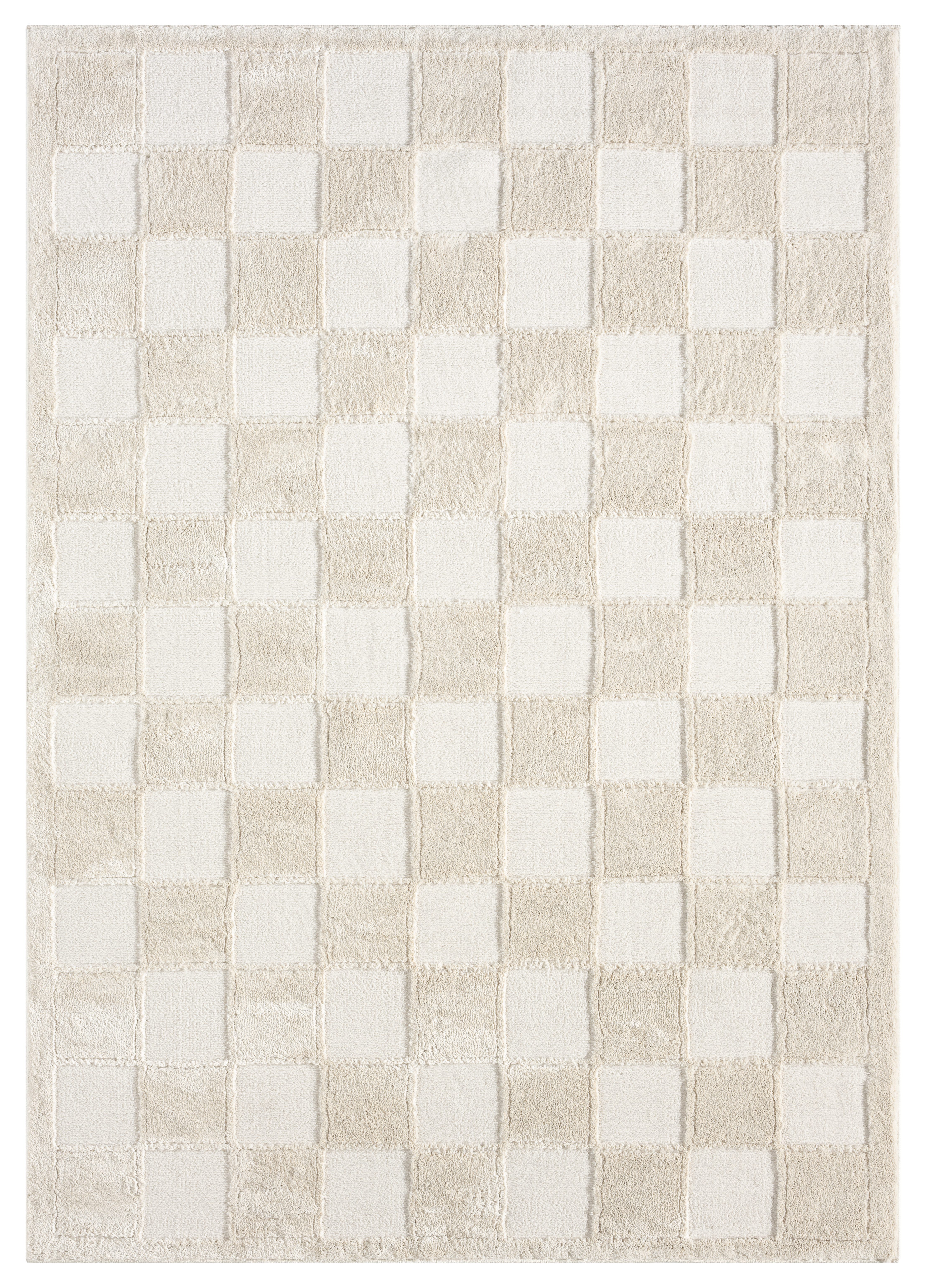 OTTO home Teppich Belion, Hoch-Tief-Struktur, Karo-Muster, rechteckig, Höhe: 19 mm, leichter Glanz, Schachbrettmuster, Modern, Wohnzimmer, Schlafzimmer. Reduzierter Preis € 18,20. Unverbindliche Preisempfehlung € 33,99