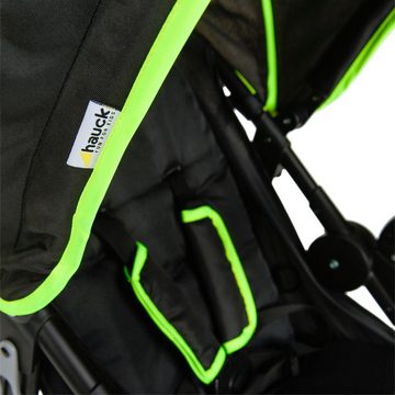 Hauck Dreirad-Kinderwagen Runner black/neon yellow, mit schwenk- und feststellbarem Vorderrad