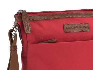 Greenburry Umhängetasche "Iris" Nylon Crossover Bag Crossbag 24x24cm, leicht, kompakt, praktisch, langer Gurt, rot