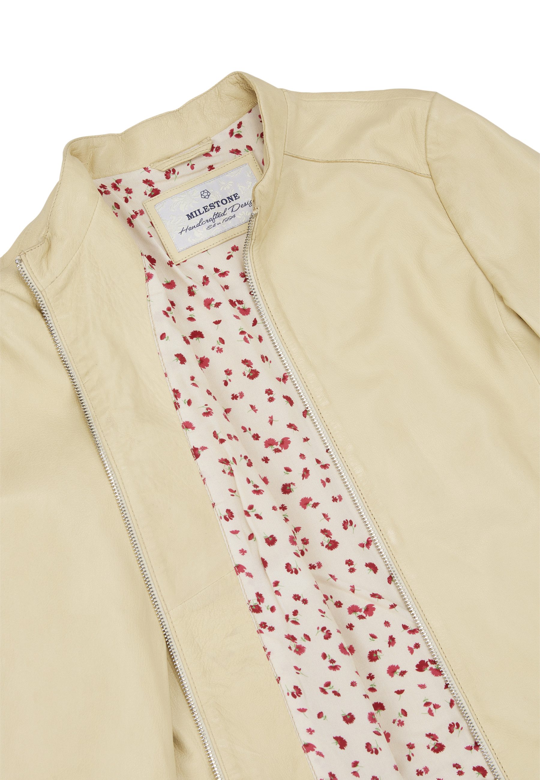 Milestone Lederjacke MSBritney Damen Bikerjacke Jacke Leder klassisch