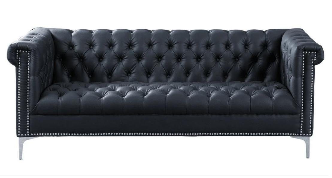 JVmoebel Chesterfield-Sofa in Luxus Design Europe Modernes Dreisitzer Chesterfield Schwarzer Made Neu