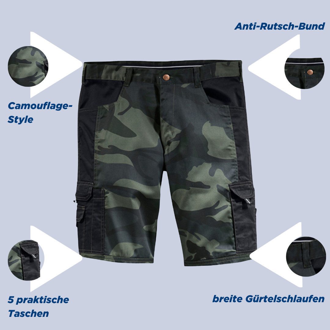 SCHEIBLER WORKWEAR Arbeitsshorts Camouflage mit Hammerschalufe günstig online kaufen