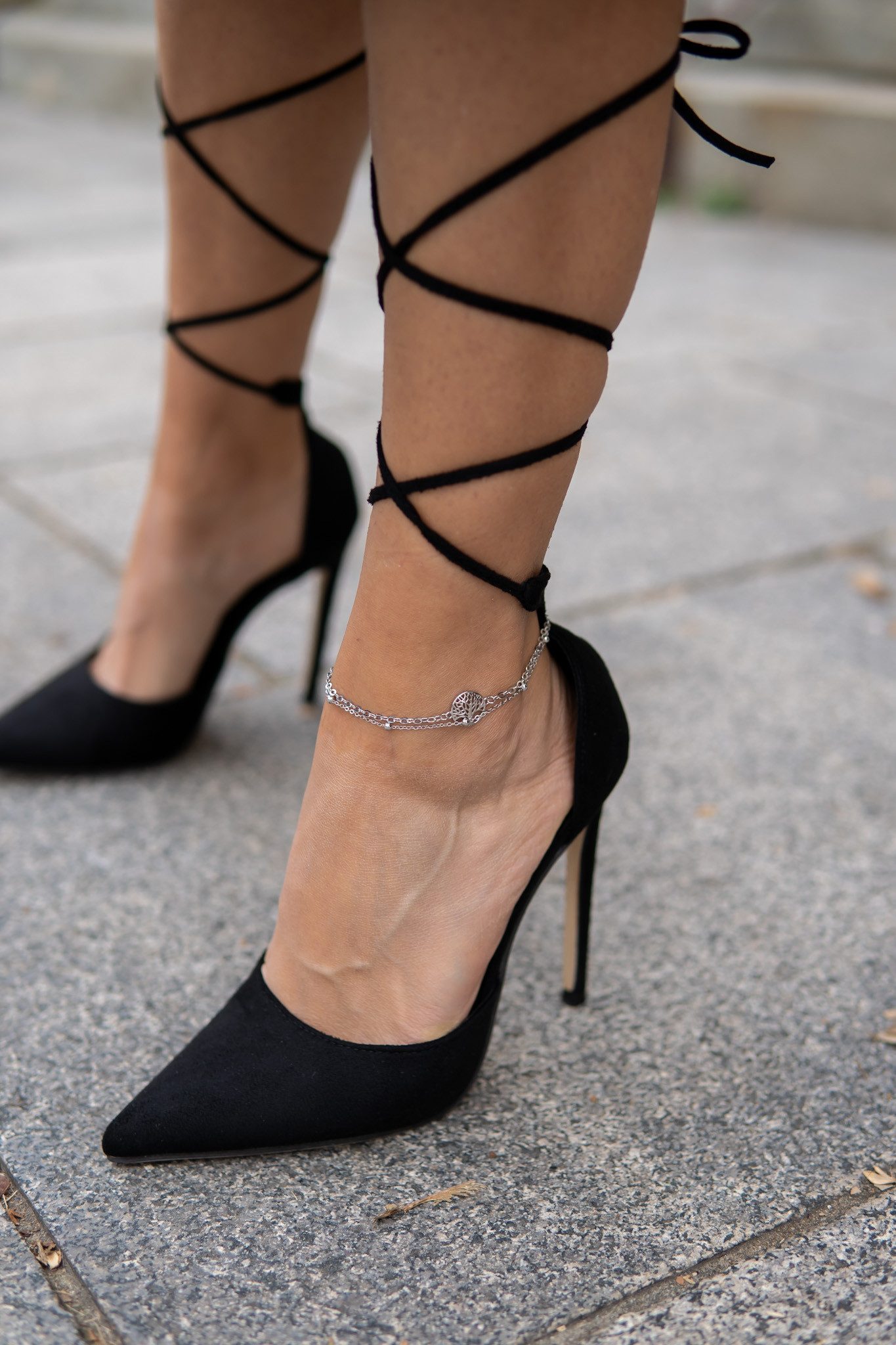 SERASAR Fußkette Fußkettchen aus Sterlingsilber [Life] (Classic, elegant, casual, 1-tlg), Women's Life Anklet in 925 Sterling Silver with 18k Gold Plating