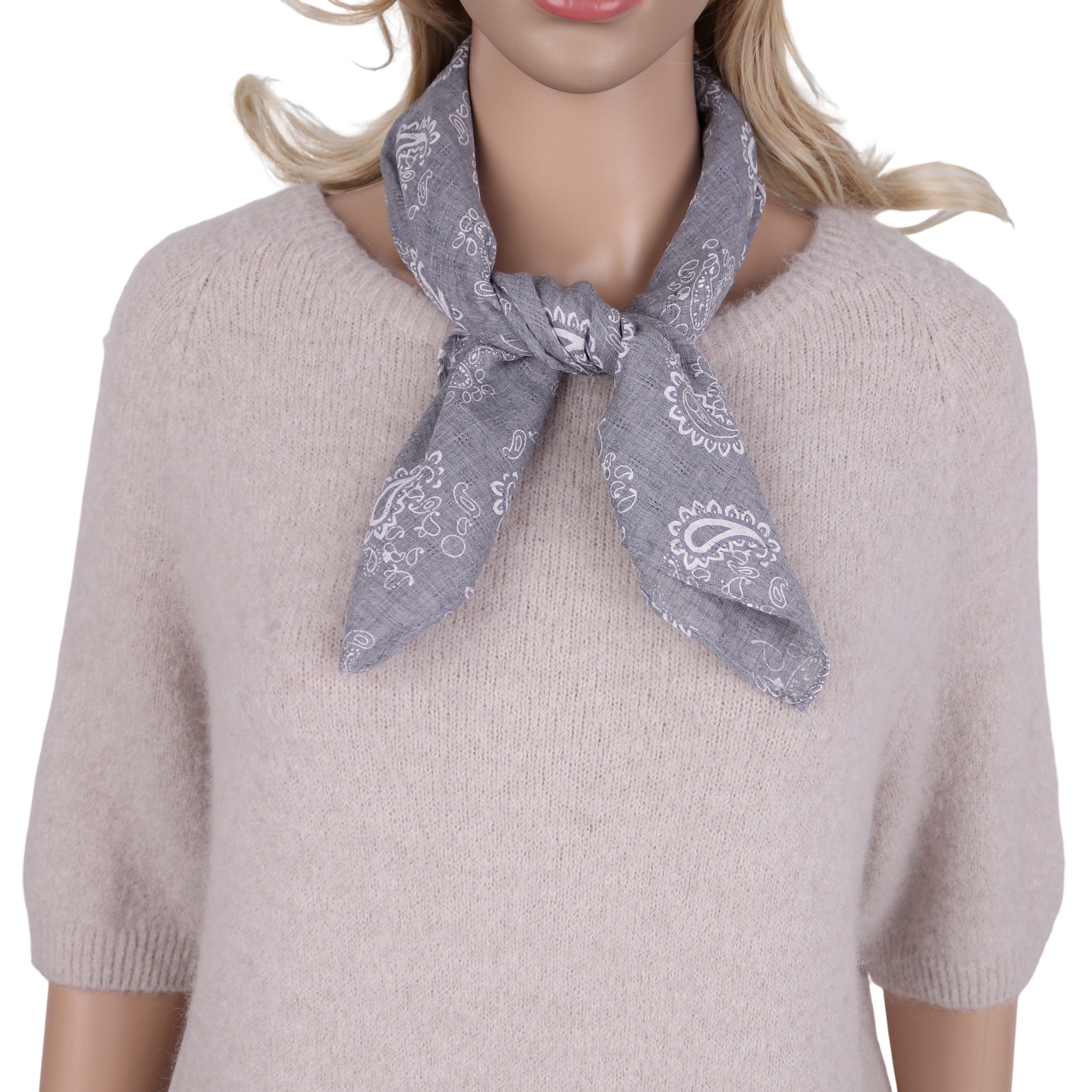 MIRROSI Nickituch ierecktuch ca. 60 × 60 cm, wunderschönes Paisley-Muster, Damen Halstuch ideal für Frühling, Sommer oder Herbst