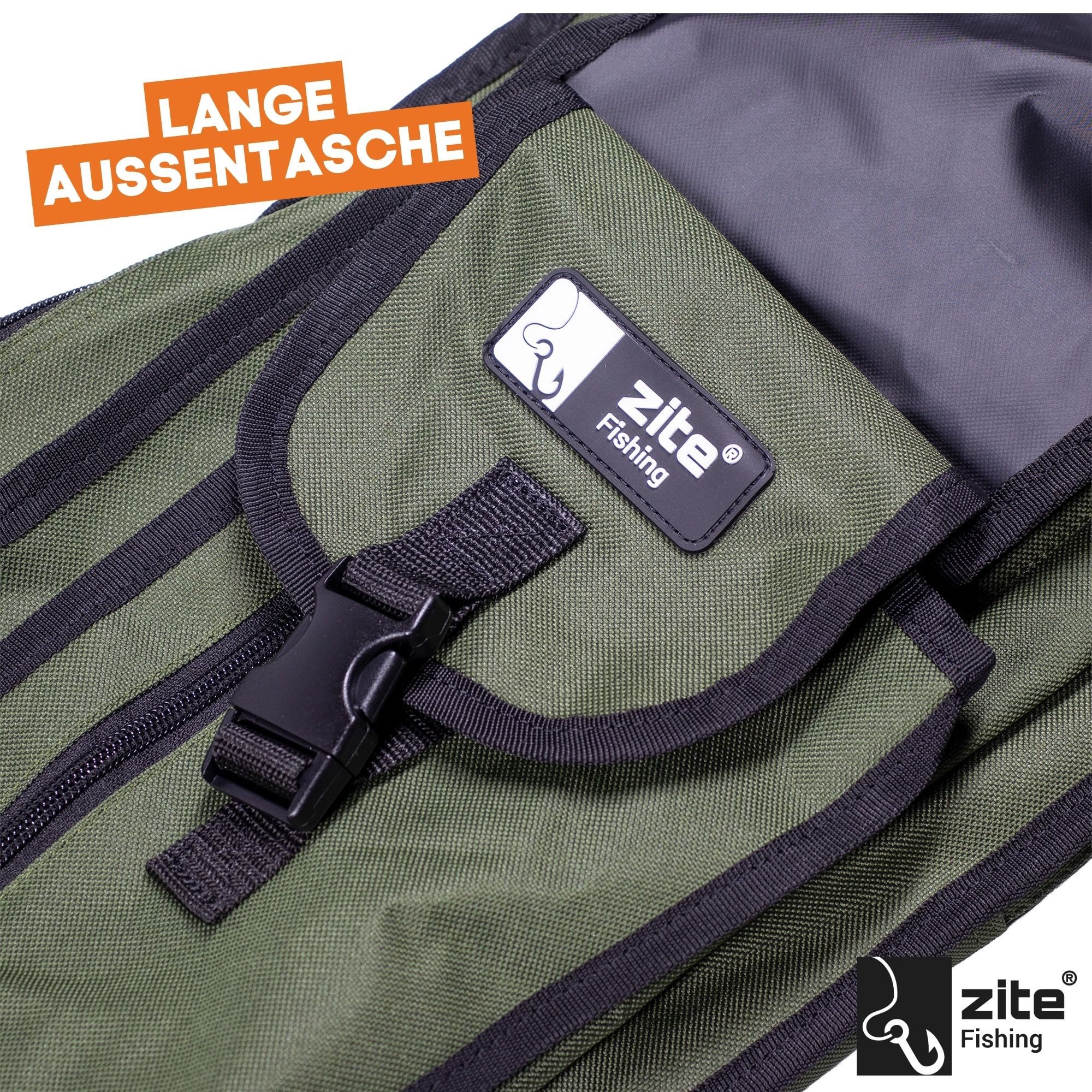 Zite Angelrutentasche Karpfen- & Brandungsruten Rutenfutteral 190cm, 3 Fächer