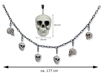 Das Kostümland Girlande XL Halloween Totenkopf Kette - 170 cm - Gruselige Skelett Party Dekoration