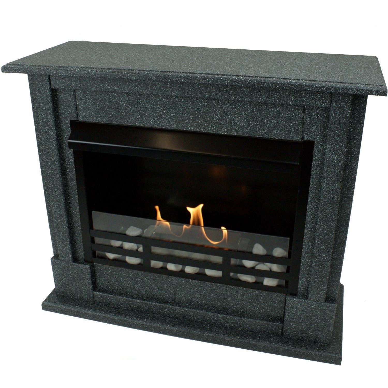 Kaminbau Mierzwa Echtfeuer-Dekokamin Emily (Deluxe, Brenngel & Bio-Ethanol Kamin inkl. regulierbarer Brenner & Zubehör), Farbwahl, Gelkamin, Ethanolkamin, Kaminofen, Bodenkamin