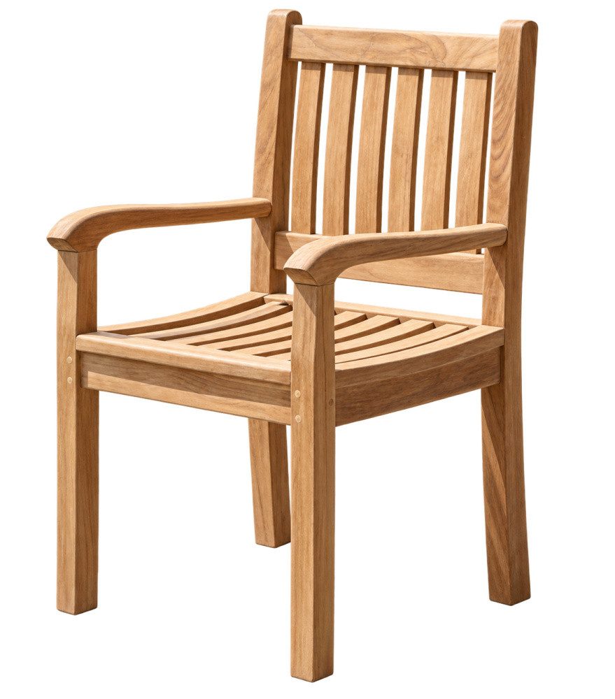Wohnpalast Gartenstuhl Gartenstuhl Beaufort Premium Teak Gartensessel mit Armlehnen