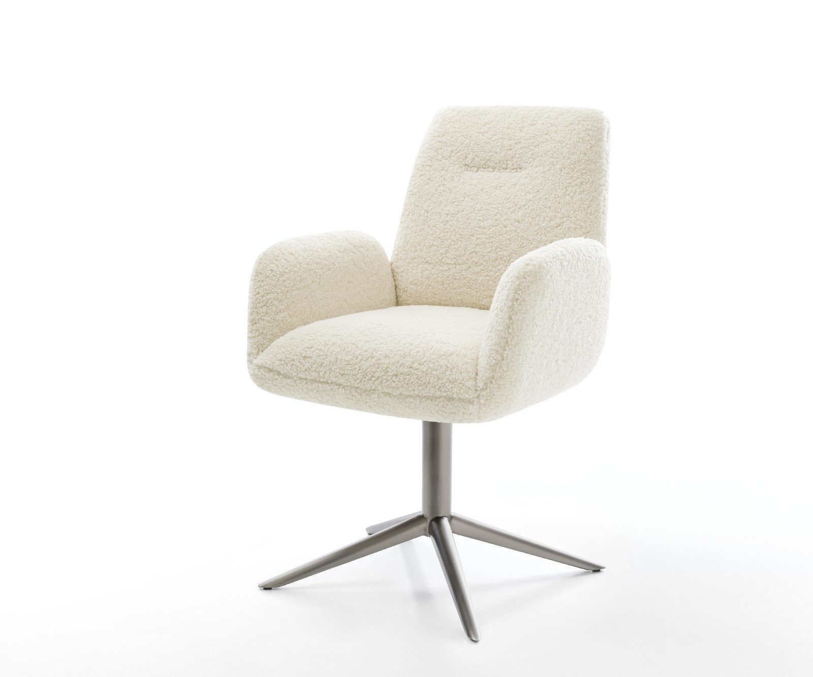 DELIFE Polsterstuhl Zoa-Flex, Fußkreuz Graphit Teddystoff günstig online kaufen