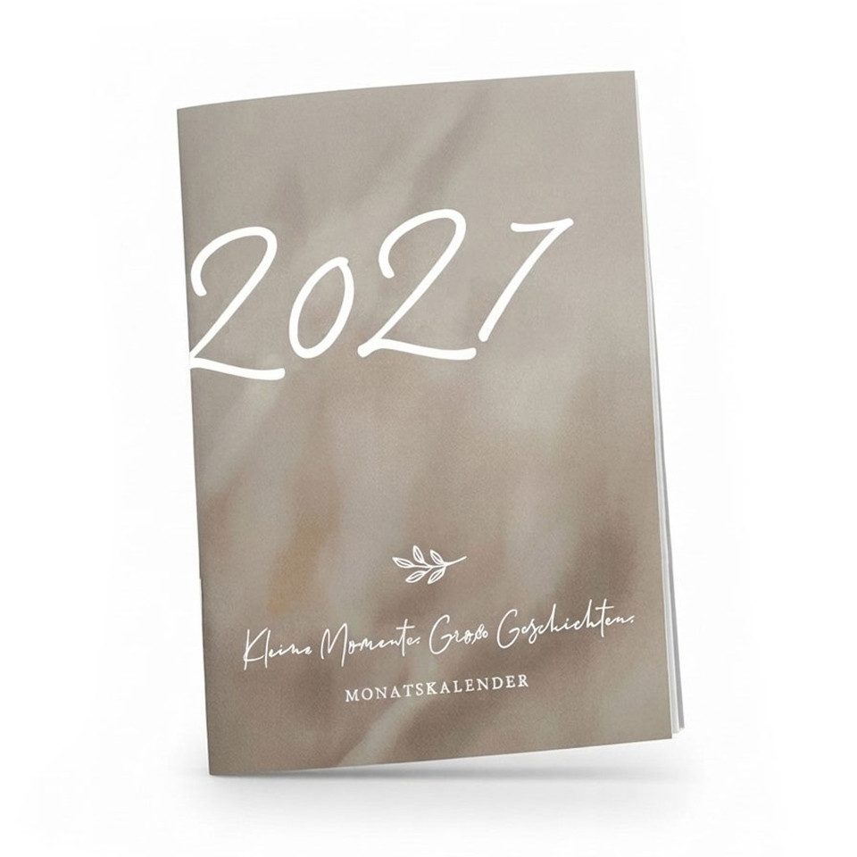 NORDEULE Monatskalender 2027 Beige, Jahresplaner A5 mit deutschen Feiertagen & Zeitumstellung, idealer Terminkalender für Unterwegs, Büro oder Zuhause