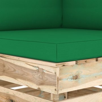 vidaXL Gartenlounge-Set 2-Sitzer Outdoor-Sofa mit Kissen Grün Imprägniertes Holz, (1-tlg)