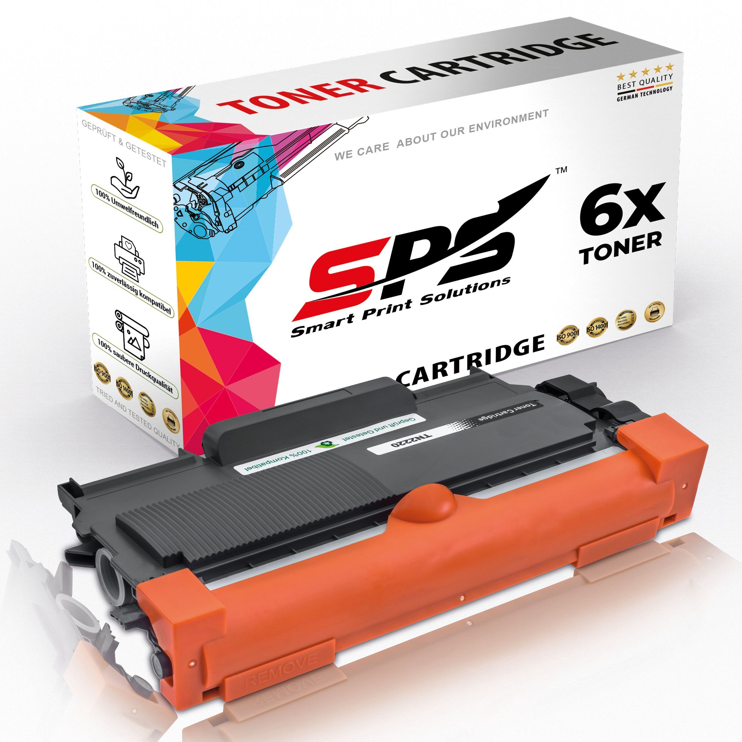 SPS Tonerkartusche Kompatibel für Brother FAX 2840C TN-2220, (6er Pack)