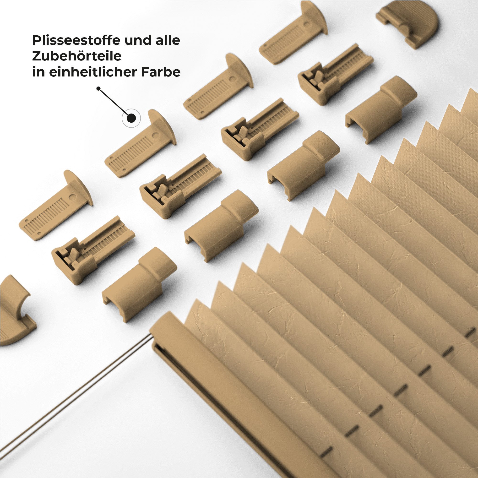Sonello Plissee crush Klemmfix ohne Bohren, blickdicht, Klemmfix, verspannt, 30cm x 100cm Cappucino Faltrollo, Easyfix, Blickdicht, Lichtschutz Sonnenschutzrollo verspannt, Jalousie Rollo für Fenster & Tür, einfache Montage, in verschiedenen Farben und Größen