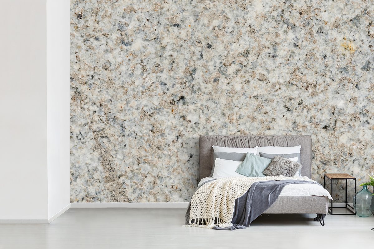 Schlafzimmer, für Wallpaper Granit Tapete Kinderzimmer, Textur, - Weiß Grau Fototapete Stein bedruckt, Wohnzimmer, - (6 - Matt, Vinyl St), - MuchoWow