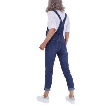 Ital-Design Latzhose Damen Freizeit Latzhose in Blau