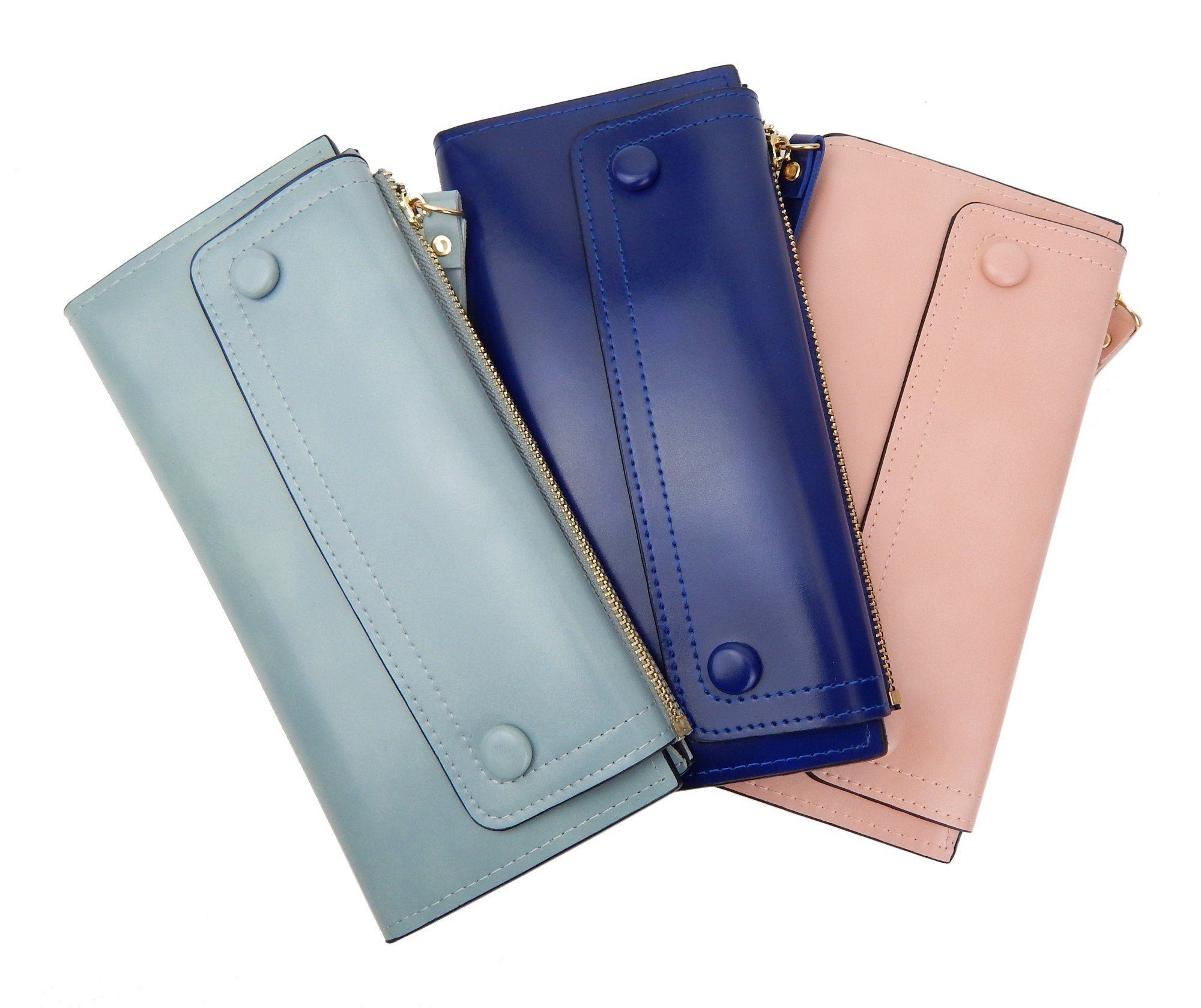 Geldbörse, hochwertiges blau Portemonnaie rosa Kunstleder Ella Jonte mintgrün oder stylishes