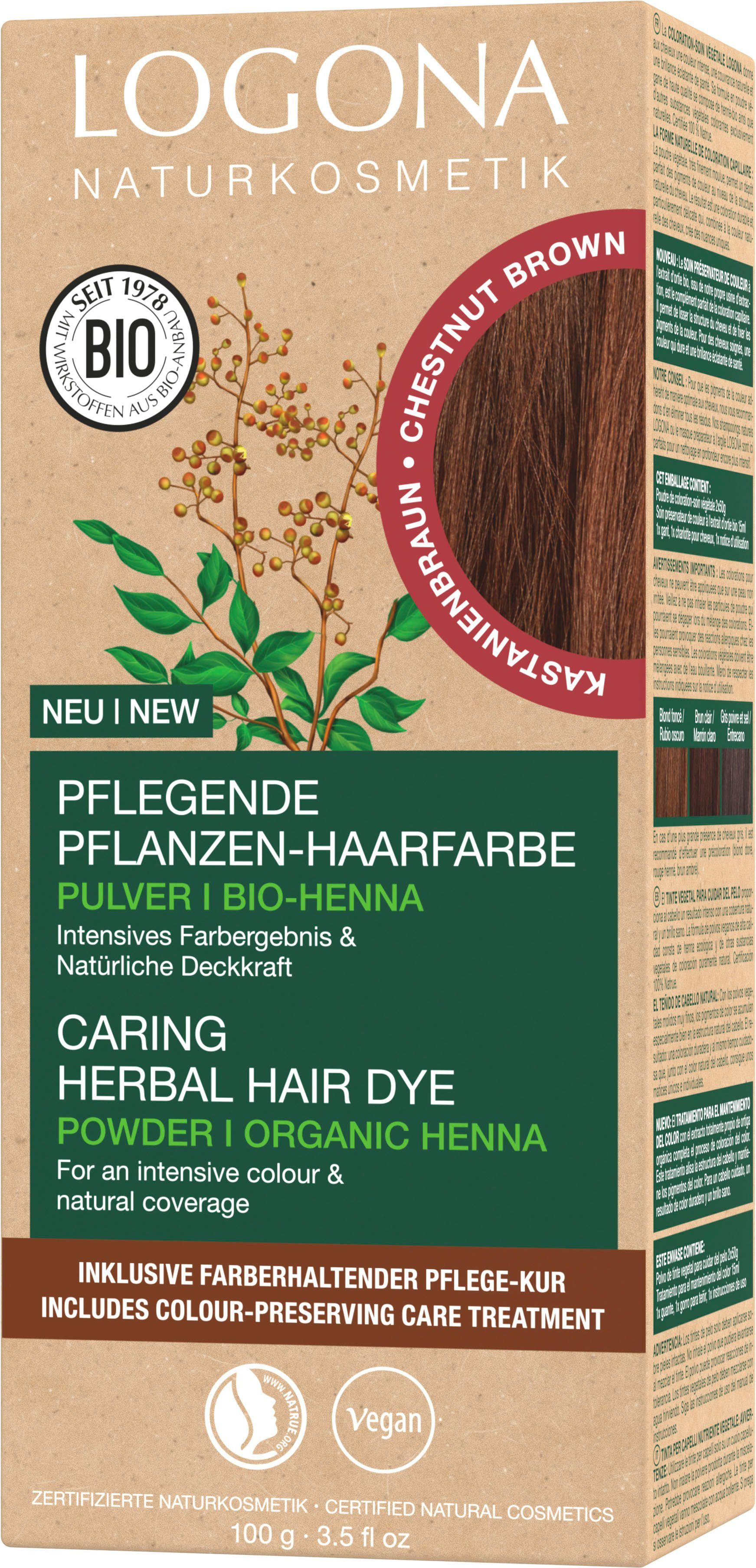 Pulver Haarfarbe LOGONA 07 Pflanzen-Haarfarbe Kastanienbraun