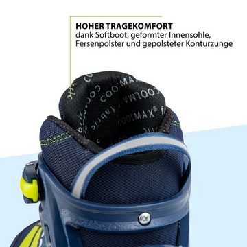 Hudora Inlineskates Comfort Rollschuhe für Kinder, deepl blue/ strong berry, Gr. 29-40, Mikro-Größenverstellbar in 6 Größen