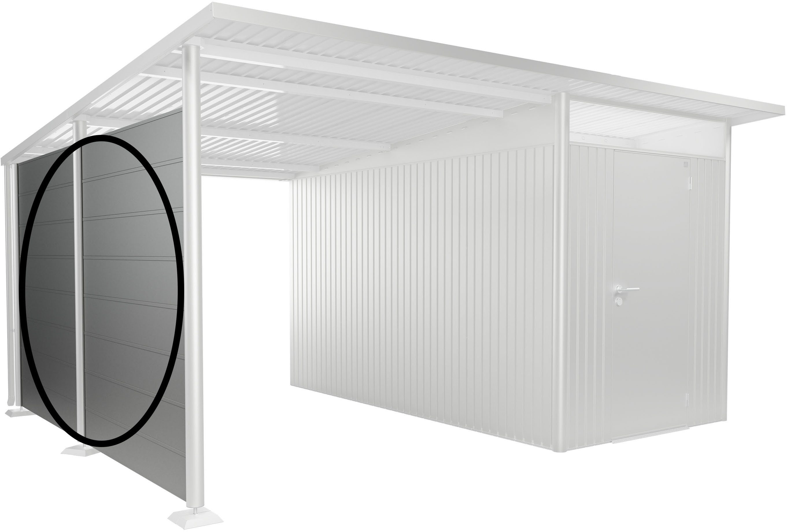 Biohort Gerätehaus-Seitenwand für Seitendach AvantGarde A4,A8, verschiedene Farben, BxH:318x182 cm