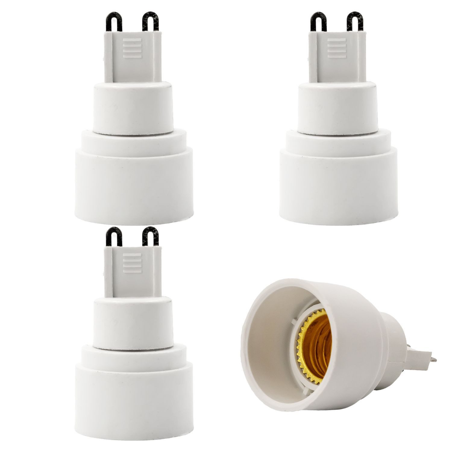 Intirilife Lampenfassung, (4-St), 4x E40 auf E27 Lampensockel Adapter in WEISS