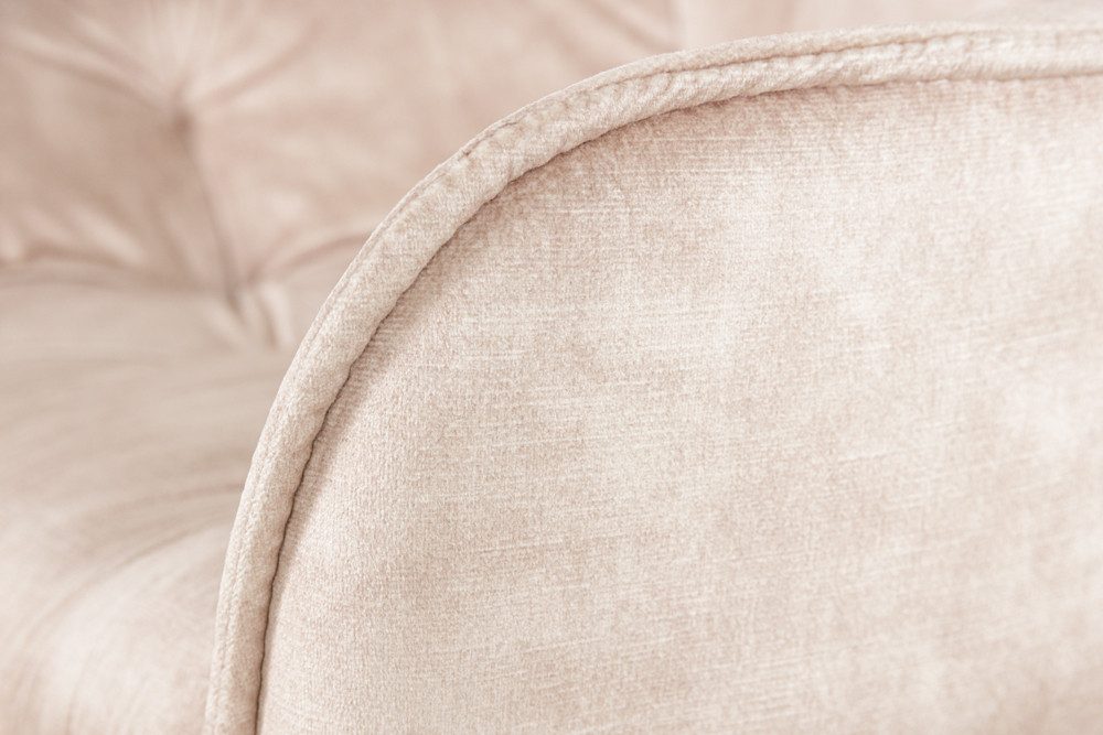 riess-ambiente Barhocker MILANO champagner/schwarz - Samt, Metallgestell, mit Lehne & Fußablage (Einzelartikel, 1 St), Stuhl mit Chesterfield-Steppung – ideal f – Bild 5 von 5